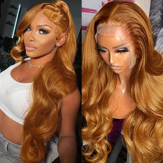 OneMore Ginger Blonde Body Wave HD Lace Front Wig Ginger Blonde Human Hair Wig