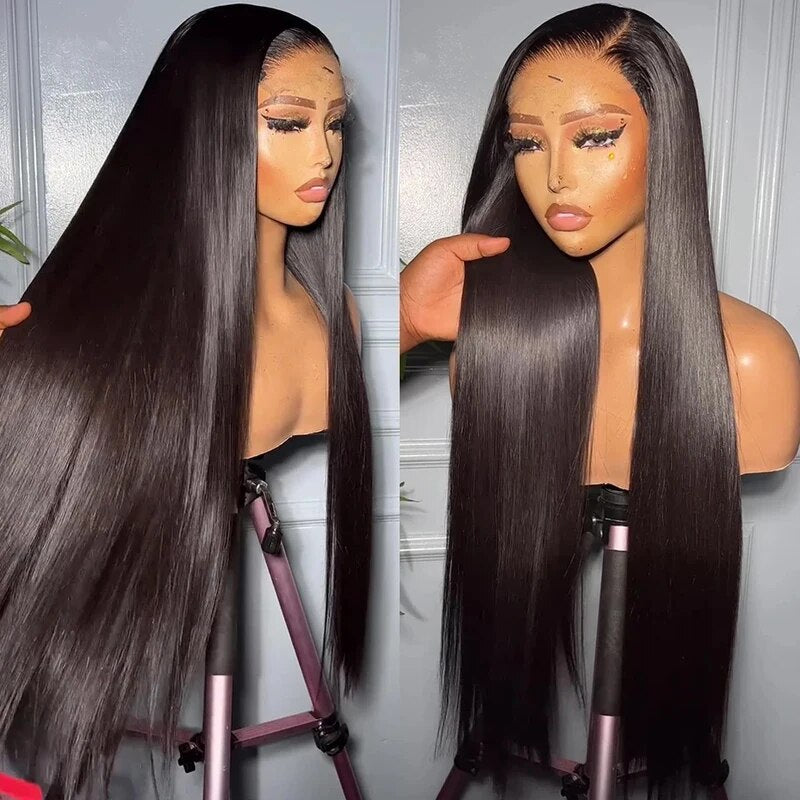 HD Lace Straight Hair 13x4 Full Lace Frontal Wig Pre Bleached Knots Real HD Lace Wig