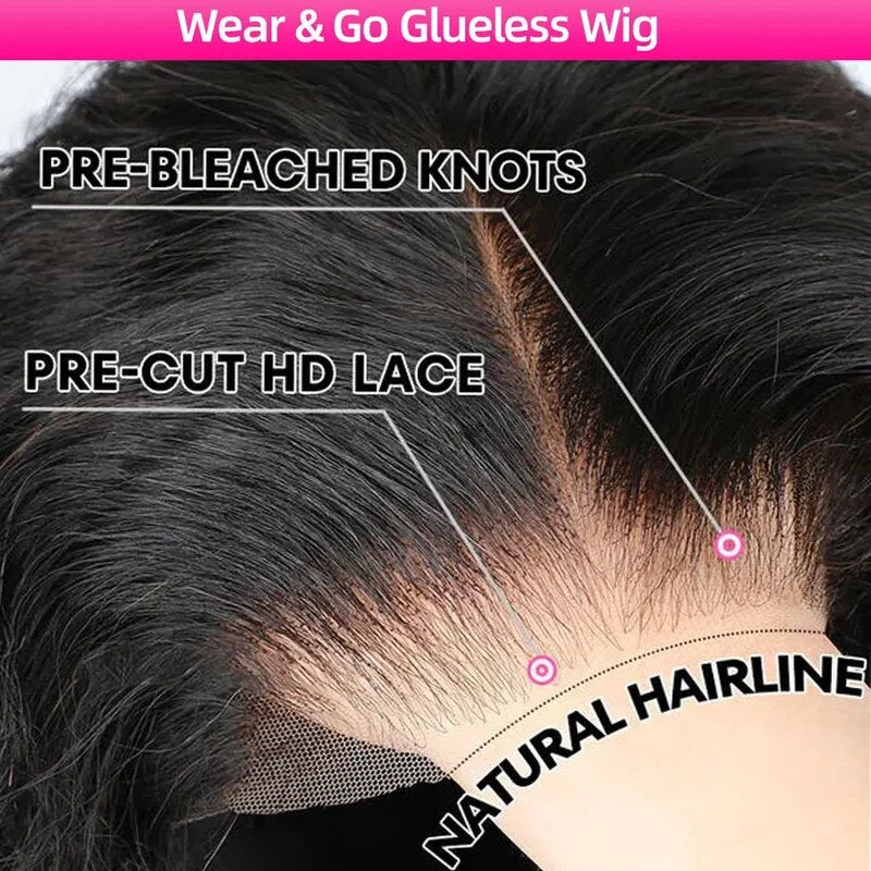 Overnight Shipping Glueless Wear and Go Water Wave 13x4 Lace Front Human Hair Wigs Pre Cut Lace Wig