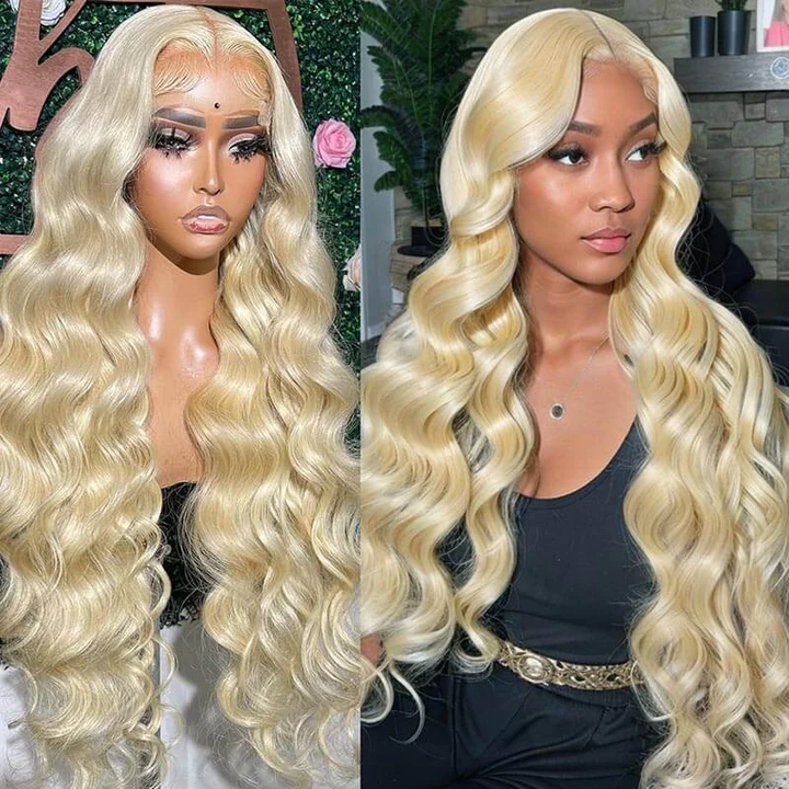 Barbie Wig 5x5 HD Lace 613 Blonde Glueless Closure Wigs Body Wave Human Hair Wig 32 Inch 200% Density