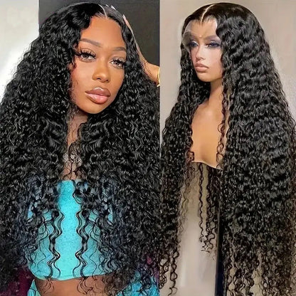 40 Inch 13x4 Full Lace Frontal Long Wigs Water Wave Transparent HD Lace Human Hair Wigs