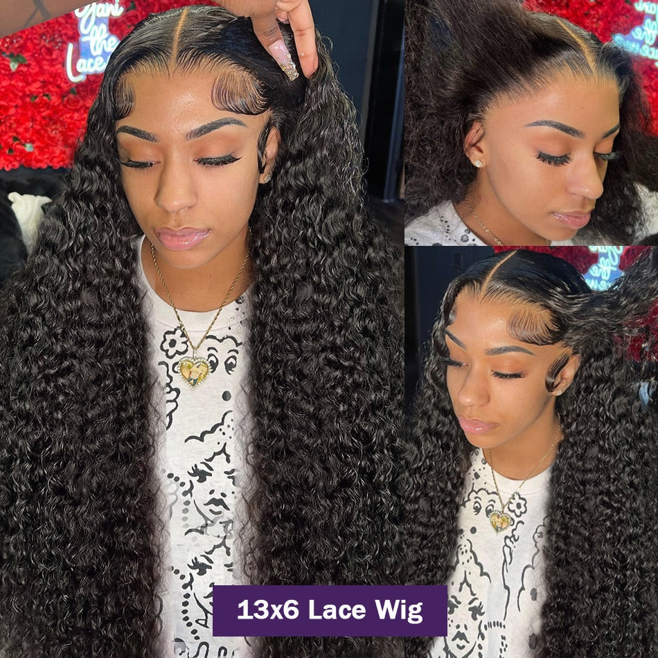 Glueless Wigs Curly 13x6 HD Lace Front Wig Pre Bleached Put On and GO Wig