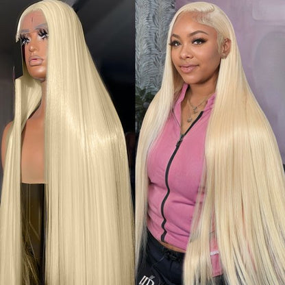 613 Blonde Straight Lace Front Wig Pre Plucked Long 40 Inch Human Hair Wigs Glueless HD Lace Wig