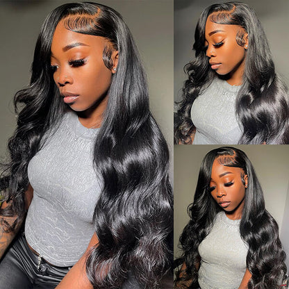 Overnight Shipping Wear Go Body Wave 13x4 Lace Front Human Hair Wigs Pre Plucked with Bleached Knots