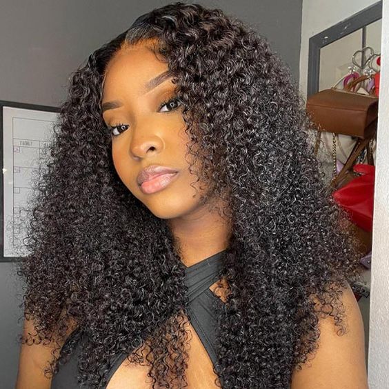 Curly Human Hair Wig 13x4 HD Lace Front Wig Bleached Knots Brazilian Kinky Curly Lace Frontal Wigs