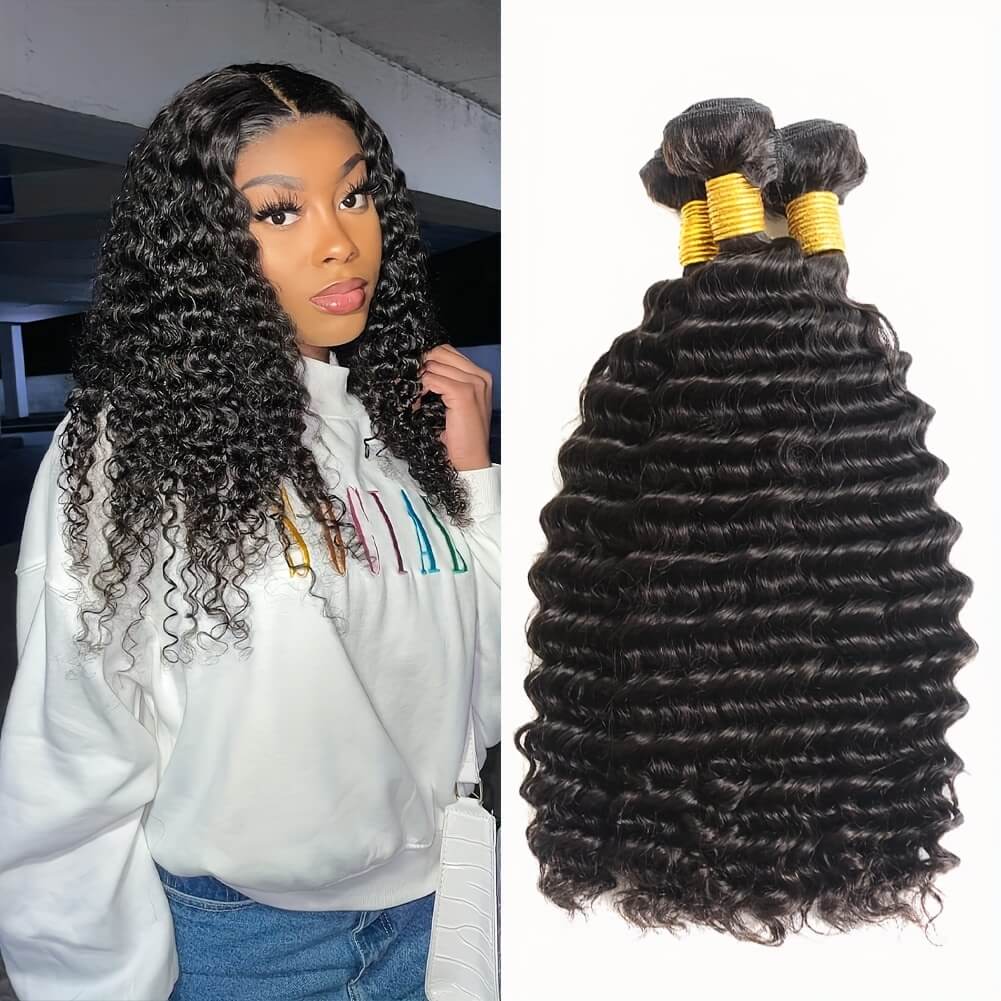 One More Virgin Peruvian Deep Wave Hair 3 Bundles 100% Human Hair Weave