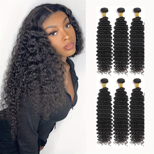 Malaysian Virgin Hair Deep Wave Hair 3 Bundles Human Hair Weave One More Hair