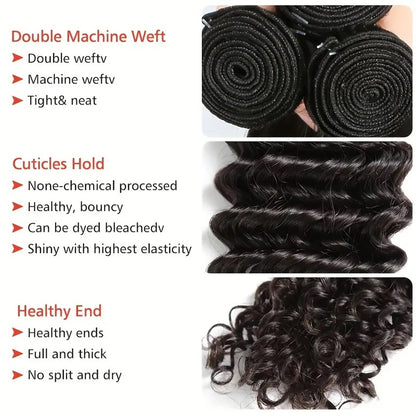 Malaysian Virgin Hair Deep Wave Hair 3 Bundles Human Hair Weave One More Hair