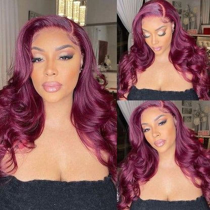 (OneMore Bogo Sale)Pop Colored Body Wave Human Hair Wig Pre Plucked Lace Front Wig