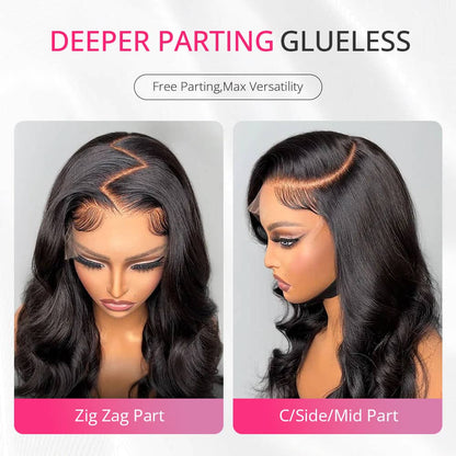 13x6 HD Lace Front Wig Glueless Body Wave Wig Pre Plucked Real HD Lace Human Hair Wigs