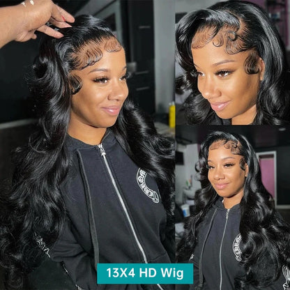 Glueless Loose Body Wave Human Hair Wig 13x4 HD Lace Front Wigs Bleached Knots Pre Plucked