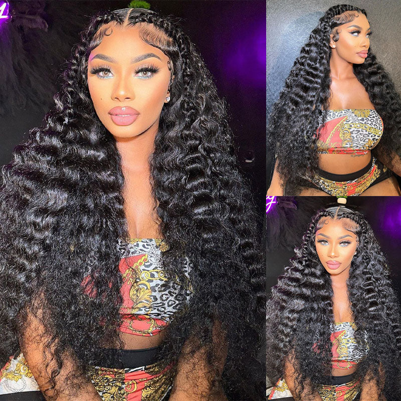 Loose Deep Wave 13x4 Transparent Lace Front Wig Deep Loose Wave Human Hair Wigs