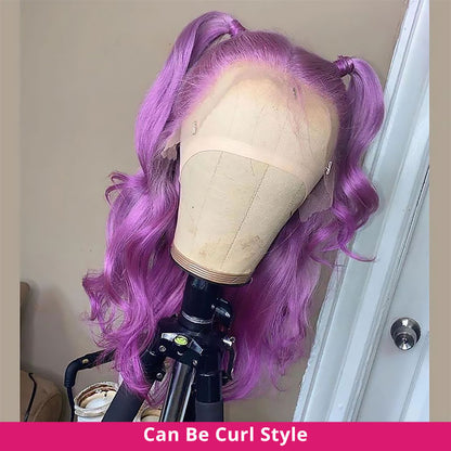 100% human hair wig light purpul color