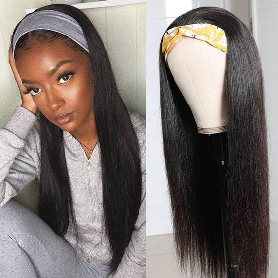 Straight Hair Headband Wig