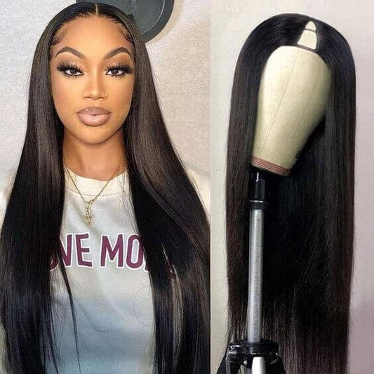 Straight Hair V Part Wig Human Hair Wigs Thin U Part Wigs