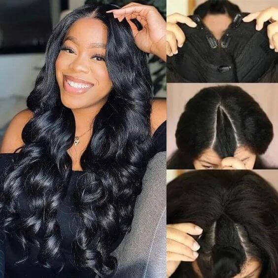 Body Wave Human Hair Wigs Glueless V Part Wig Upgrade U Part Human Hair Wig