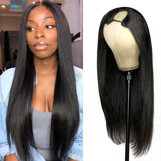 Brazilian Straight Hair U Part Human Hair Wig Full Machine Made Thin Part Wigs For Women