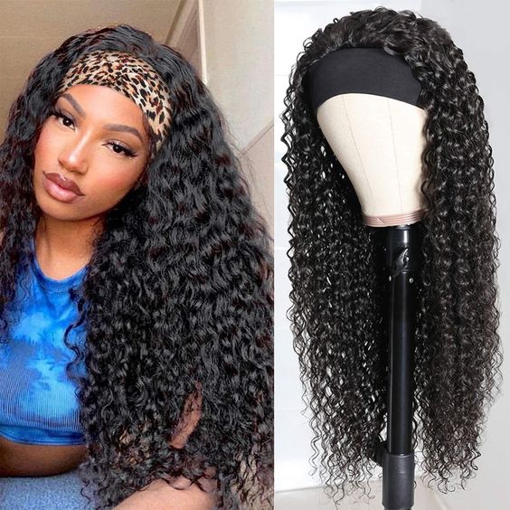 Deep Wave Curly Headband Wigs