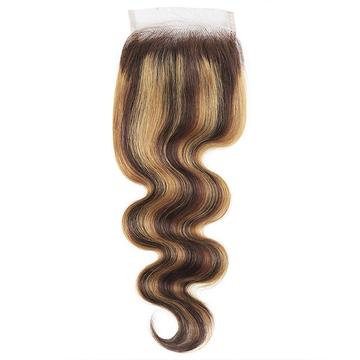 Body Wave Human Hair Weave 3 Bundles with 4x4 Lace Closure Ombre Hair