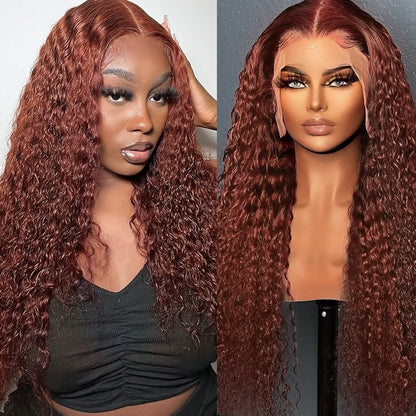 Curly Wigs Reddish Brown Hair