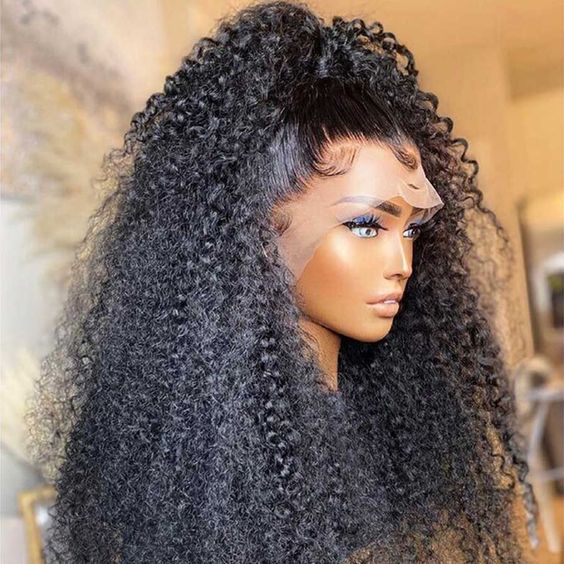 12A Kinky Curly Hair 13x4 Lace Front Wig Transparent Swiss Lace Curly Hair Wigs 250% Density