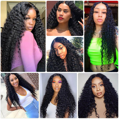 4¡Á4 Glueless Lace Wig Deep Wave Closure Wig