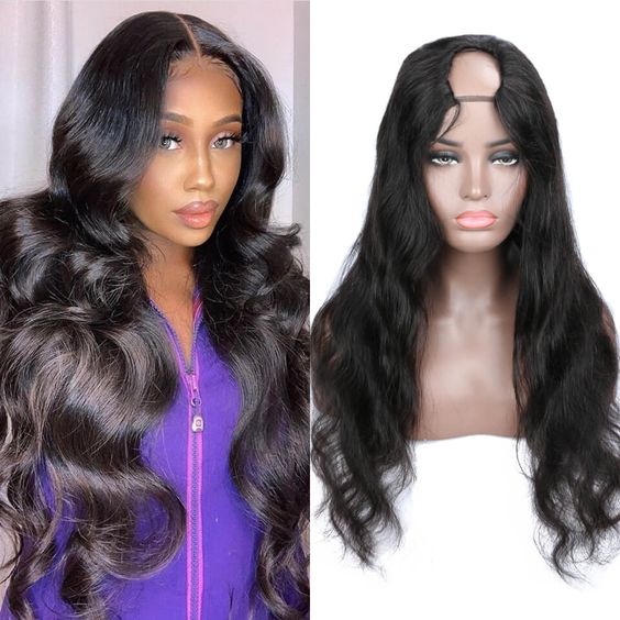 Afforadble U Part Wig Body Wave Human Hair Wigs for Women Glueless Wigs V Part Wig