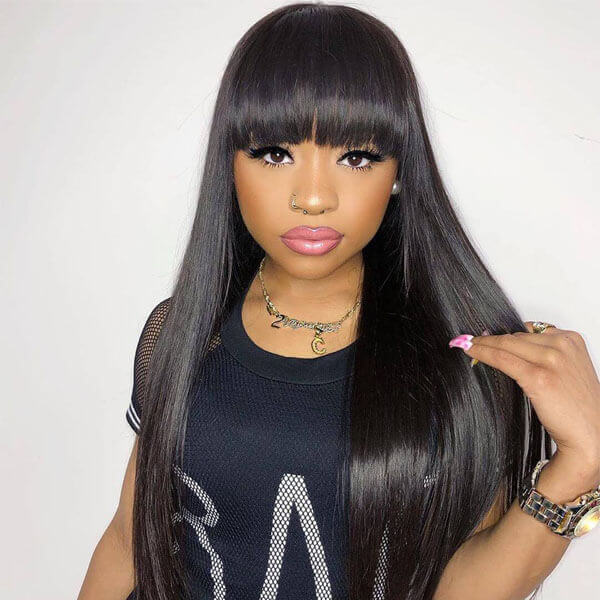 straight wig with bang