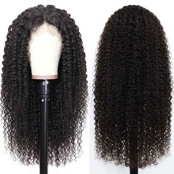 12A Kinky Curly Hair 13x4 Lace Front Wig Transparent Swiss Lace Curly Hair Wigs 250% Density