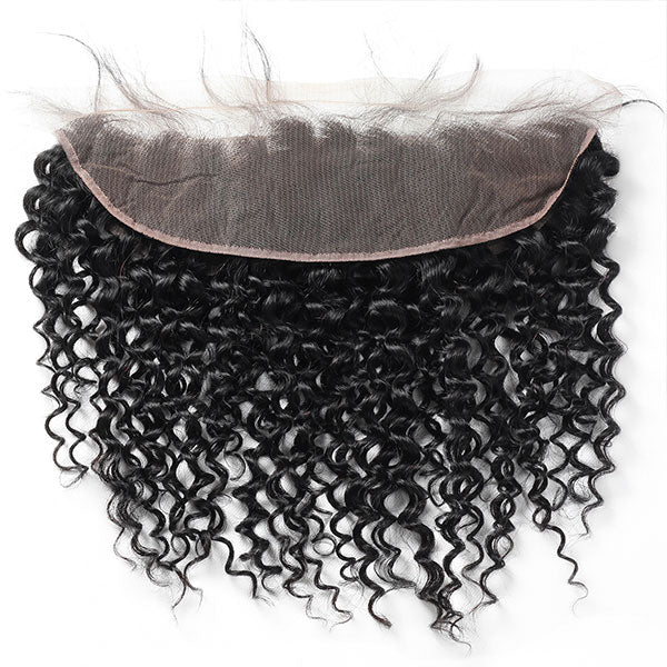 Peruvian Curly Hair 4 Bundles with 13*4 Lace Frontal Closure Natural Color