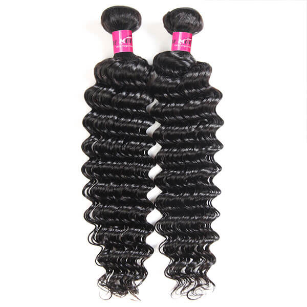 Virgin Indian Deep Wave Hair 360 Lace Frontal with 2 Bundles One More Hair