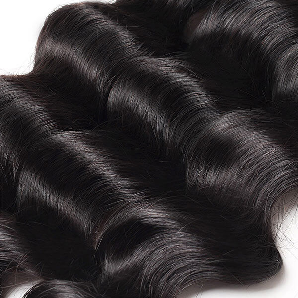 loose deep wave hair 3 bundles with 4*4 wig