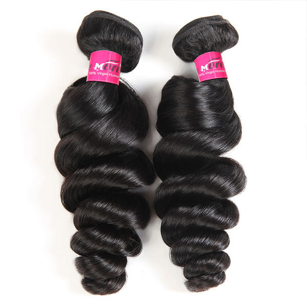 Peruvian Loose Wave Hair 360 Lace Frontal with 2 Bundles Hair Bunldes with Frontal