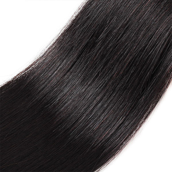 Straight Hair Bundles with Frontal Peruvian Human Hair 3 Bundles with 13x4 Lace Frontal Closure