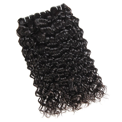 water wave hair 3 bundles with 4x4 closure