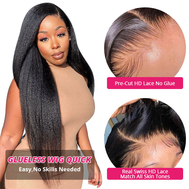  Lace Closure Wig Kinky Straight Hair